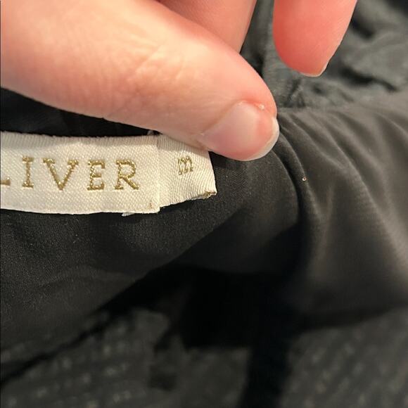 Marie Oliver Maya Women’s Black Midi Dress Linen Silk Blend Bow Straps Size Med - Picture 13 of 15